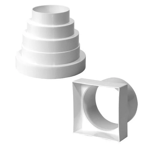 Plastreducerare ventilation – flexibla plastadaptrar för runda kanaler – Plastreducerare 100x100 mm till Ø100 mm